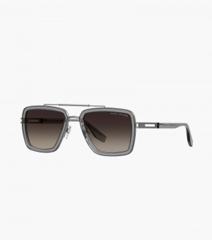 Marc Jacobs Icon Square Pilot Sunglasses Women Sunglasses Grey USA | NL8-4791