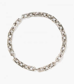 Marc Jacobs The J Marc Chain Link Necklace Women Necklace Silver USA | EI9-3953