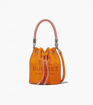 Marc Jacobs The Leather Bucket Bag Women Bucket Bags Orange USA | IZ9-1990