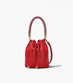 Marc Jacobs The Leather Bucket Bag Women Bucket Bags Red USA | CJ6-0963
