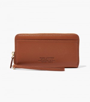 Marc Jacobs The Leather Continental Wallet Women Wallets Chocolate USA | UY4-1531