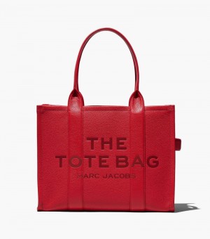Marc Jacobs The Leather Large Tote Bag Women Tote Bags Red USA | UX6-6659