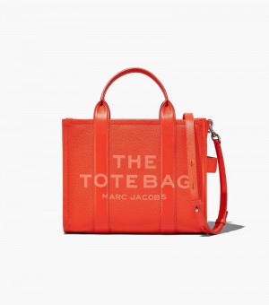Marc Jacobs The Leather Medium Tote Bag Women Tote Bags Orange USA | HZ6-4751