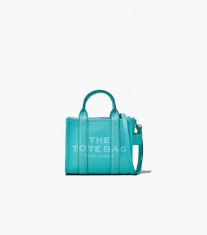 Marc Jacobs The Leather Micro Tote Bag Women Tote Bags Turquoise USA | CP4-8870