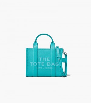 Marc Jacobs The Leather Mini Tote Bag Women Tote Bags Turquoise USA | UT3-9257