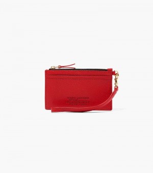 Marc Jacobs The Leather Top Zip Wristlet Women Wristlet Red USA | IK0-4999