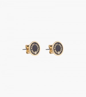 Marc Jacobs The Medallion Studs Women Studs Black / Gold USA | RL8-1883