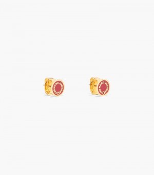 Marc Jacobs The Medallion Studs Women Studs Red / Gold USA | AQ6-2556