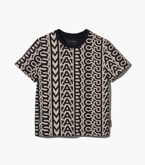 Marc Jacobs The Monogram Baby Tee Women T Shirts Black / White USA | CG1-7045