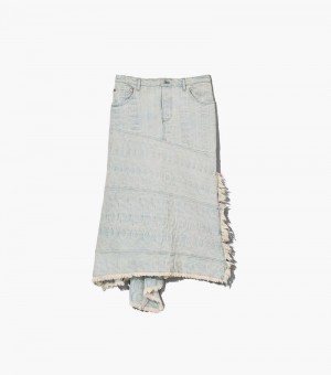 Marc Jacobs The Monogram Denim Skirt Women Skirts Blue USA | IJ4-5984