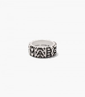 Marc Jacobs The Monogram Engraved Ring Women Ring Silver USA | OV1-8711