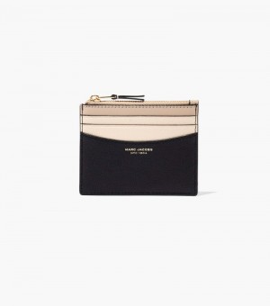 Marc Jacobs The Slim 84 Colorblock Zip Card Case Women Card Case Black Multicolor USA | KE6-4494