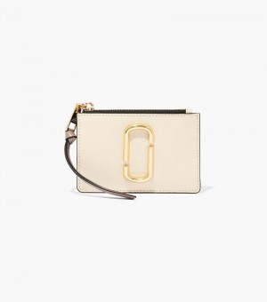 Marc Jacobs The Snapshot Top Zip Multi Wallet Women Wallets White Multicolor USA | BM4-9012