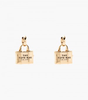 Marc Jacobs The Tote Bag Charm Earrings Women Earrings Light Gold USA | UU1-3781