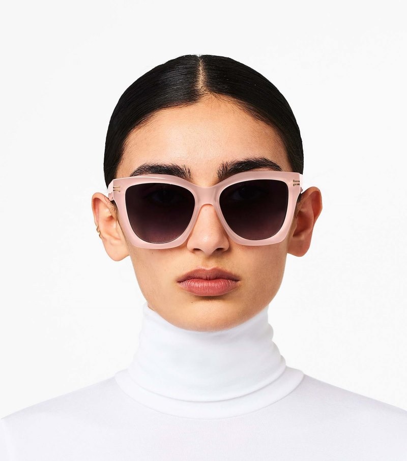 Marc Jacobs Icon Edge Oversized Square Sunglasses Women Sunglasses Pink USA | TB1-5292