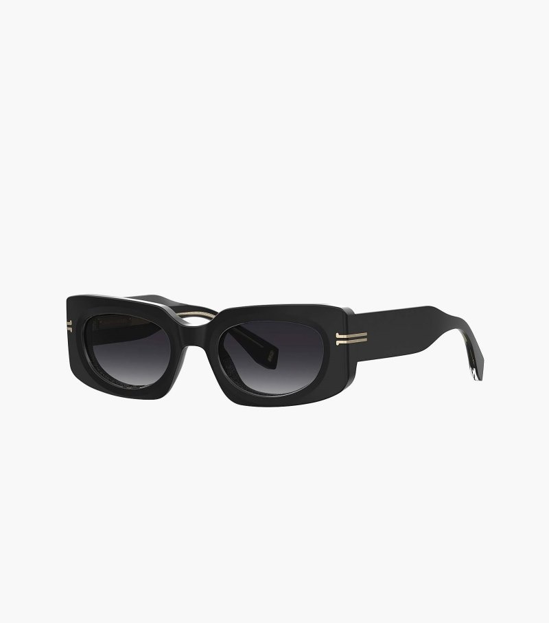 Marc Jacobs Icon Rectangular Sunglasses Women Sunglasses Black USA | TK3-6347