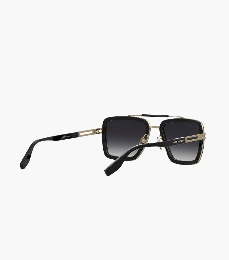 Marc Jacobs Icon Square Pilot Sunglasses Women Sunglasses Black USA | CD4-4304