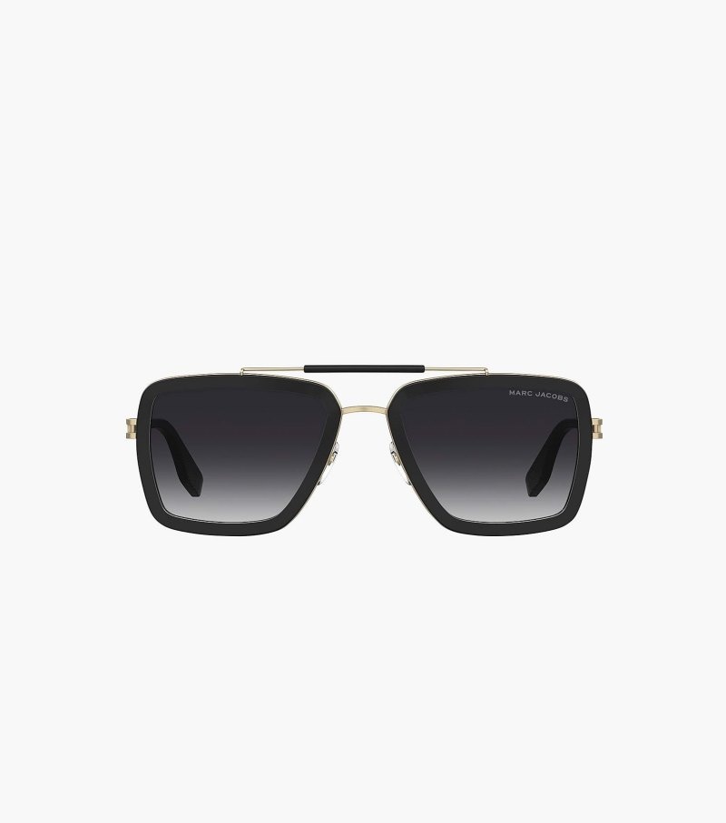 Marc Jacobs Icon Square Pilot Sunglasses Women Sunglasses Black USA | CD4-4304