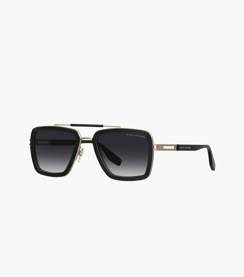 Marc Jacobs Icon Square Pilot Sunglasses Women Sunglasses Black USA | CD4-4304