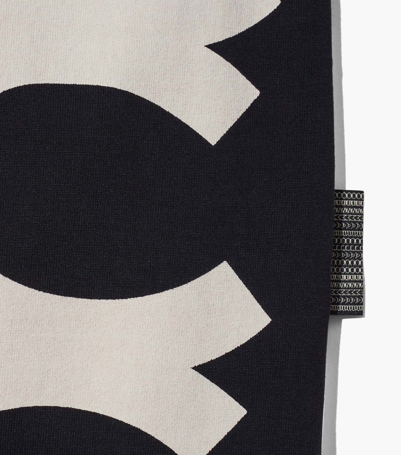 Marc Jacobs Monogram Big Tee Women T Shirts Black / White USA | CY1-1225