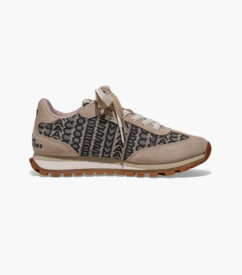 Marc Jacobs Monogram Jogger Women Sneakers Beige Multicolor USA | CI4-1333