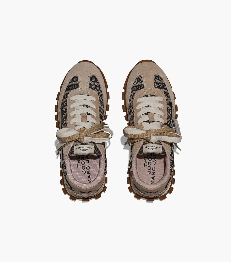 Marc Jacobs Monogram Jogger Women Sneakers Beige Multicolor USA | CI4-1333