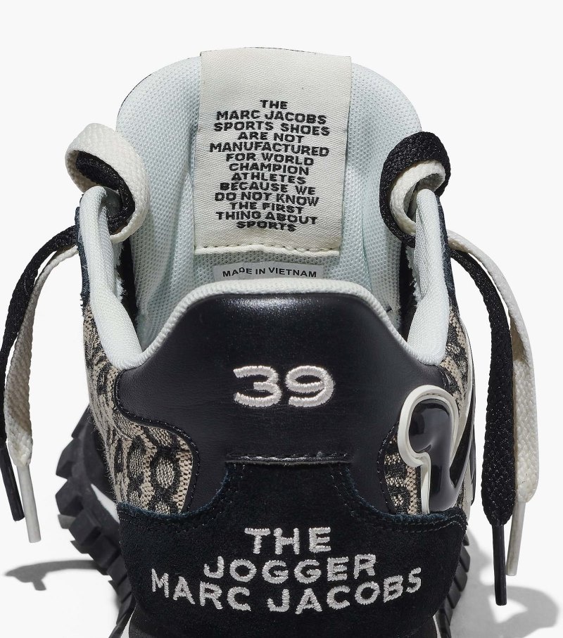 Marc Jacobs Monogram Jogger Women Sneakers Black / White USA | TQ2-6530