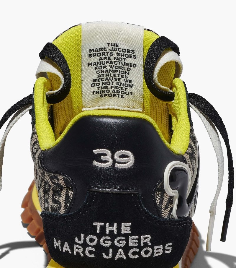 Marc Jacobs Monogram Jogger Women Sneakers Black / Yellow USA | KU1-0502