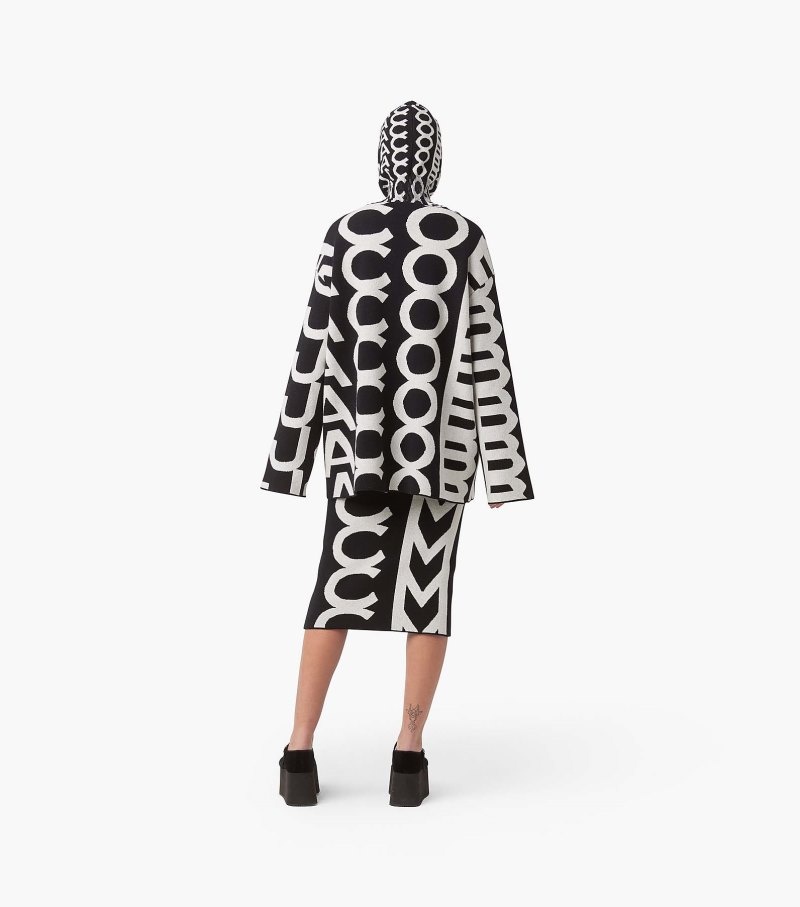 Marc Jacobs Monogram Knit Tube Skirt Women Skirts Black / White USA | LK2-5122