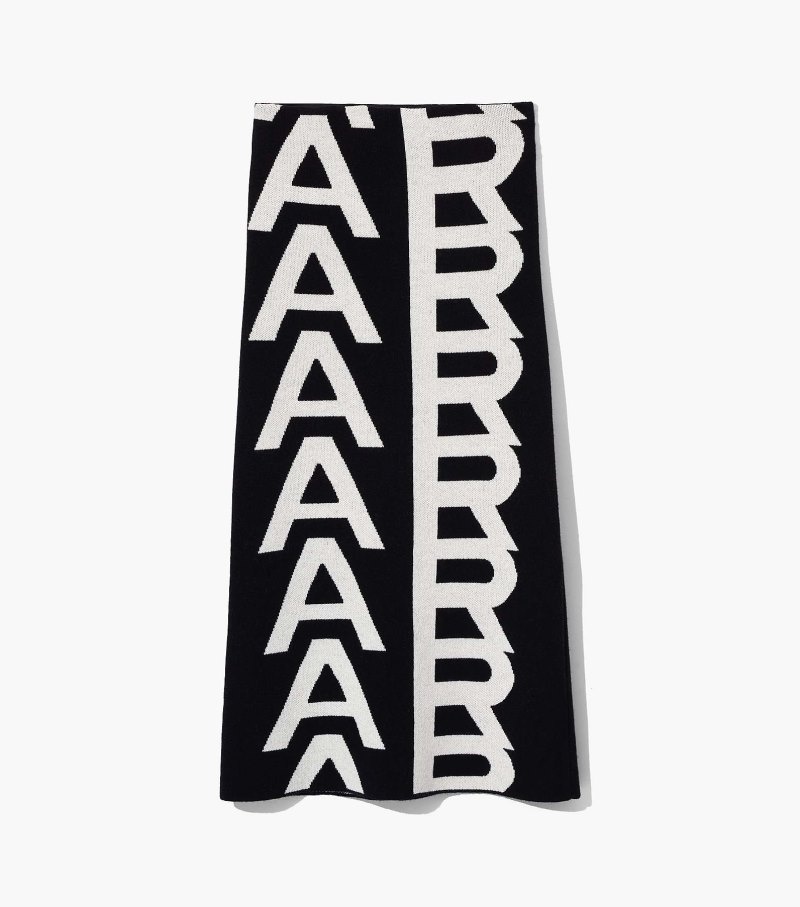 Marc Jacobs Monogram Knit Tube Skirt Women Skirts Black / White USA | LK2-5122