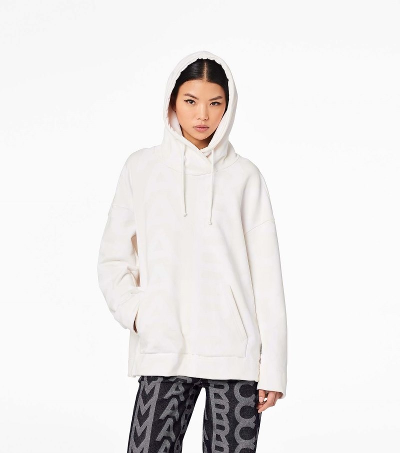 Marc Jacobs Monogram Oversized Hoodie Women Hoodie White USA | SJ2-5209