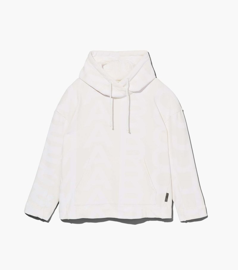 Marc Jacobs Monogram Oversized Hoodie Women Hoodie White USA | SJ2-5209