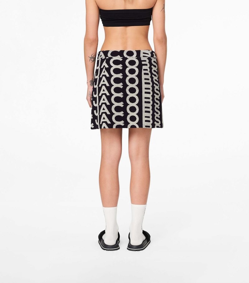 Marc Jacobs Monogram Terry Skirt Women Skirts Black / White USA | JI9-7657