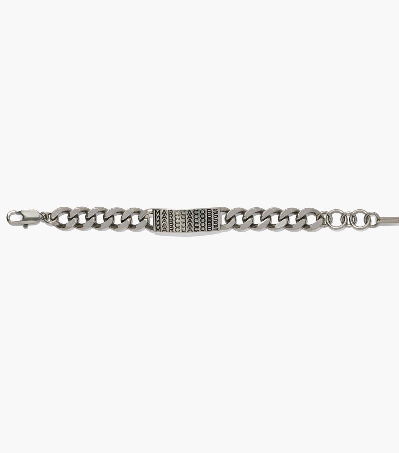 Marc Jacobs The Barcode Monogram ID Chain Bracelet Women Bracelet Silver USA | QM7-0915