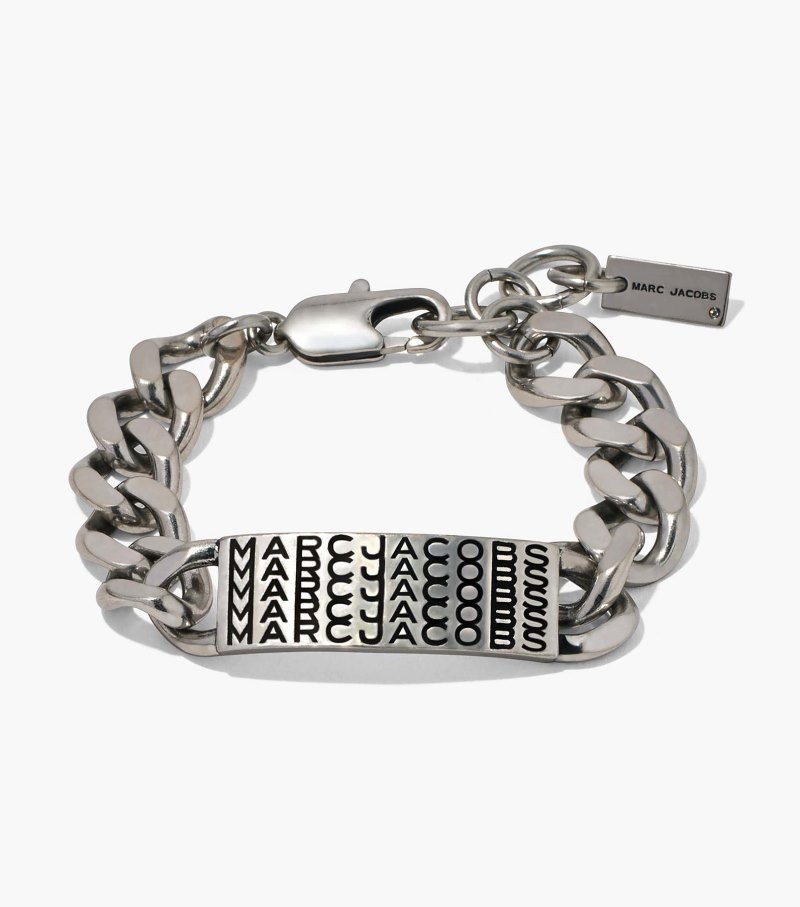 Marc Jacobs The Barcode Monogram ID Chain Bracelet Women Bracelet Silver USA | QM7-0915