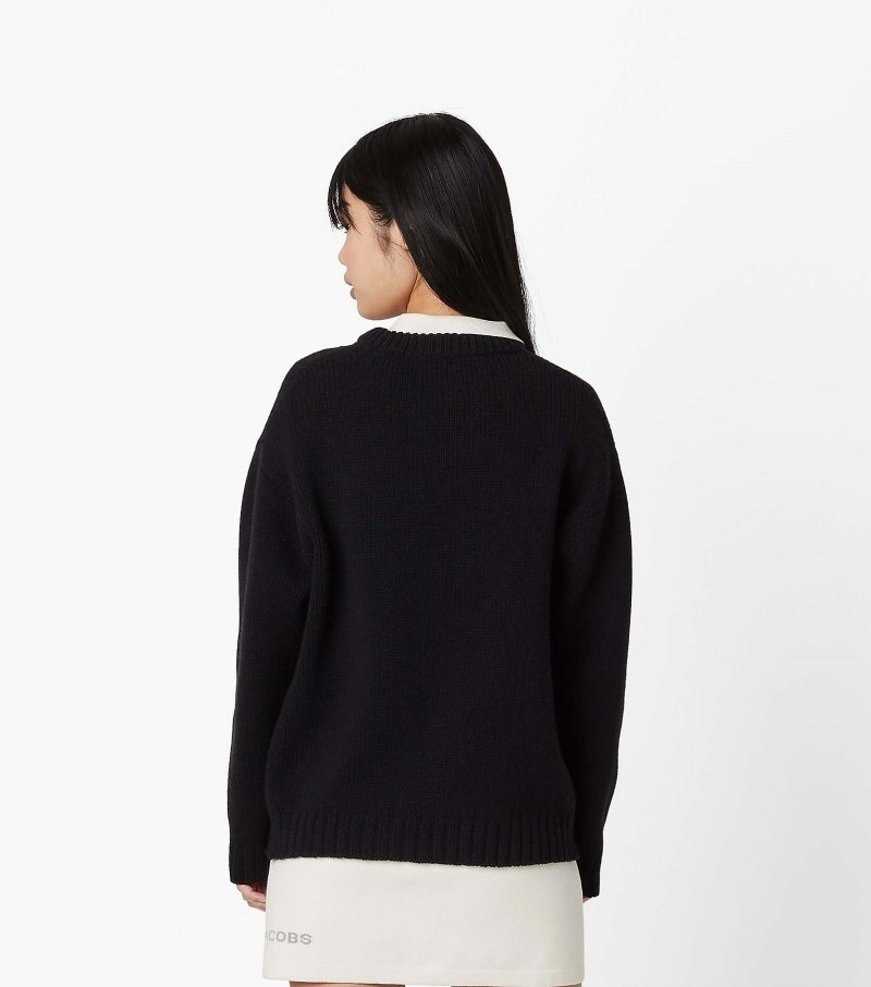 Marc Jacobs The Big Sweater Women Sweaters Black USA | BO7-4214