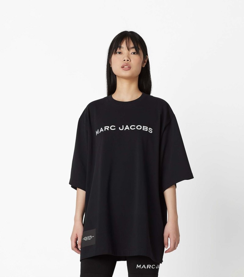 Marc Jacobs The Big T-Shirt Women T Shirts Black USA | RB6-3288