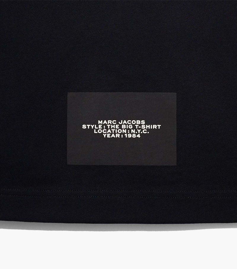 Marc Jacobs The Big T-Shirt Women T Shirts Black USA | RB6-3288