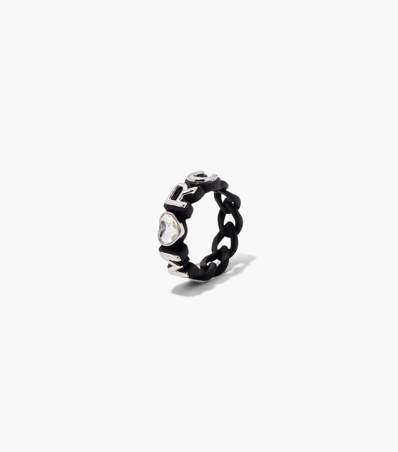 Marc Jacobs The Charmed Marc Chain Ring Women Ring Black Multicolor USA | XN1-2946