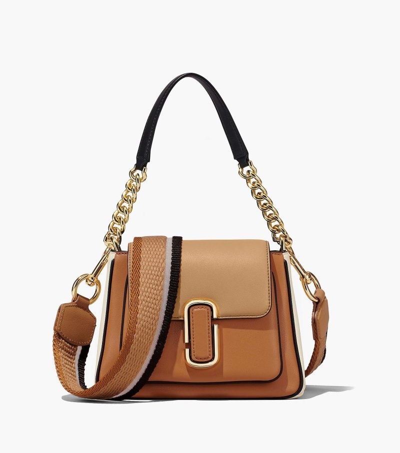 Marc Jacobs The Colorblock J Marc Chain Mini Satchel Women Satchel Bags Brown Multicolor USA | EM2-8638