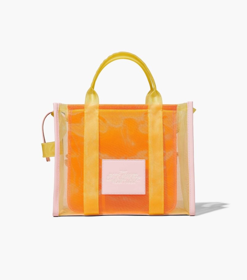 Marc Jacobs The Colorblock Mesh Medium Tote Bag Women Tote Bags Yellow Multicolor USA | BT6-1150