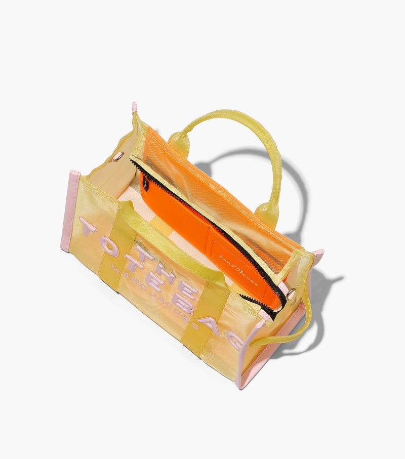 Marc Jacobs The Colorblock Mesh Medium Tote Bag Women Tote Bags Yellow Multicolor USA | BT6-1150