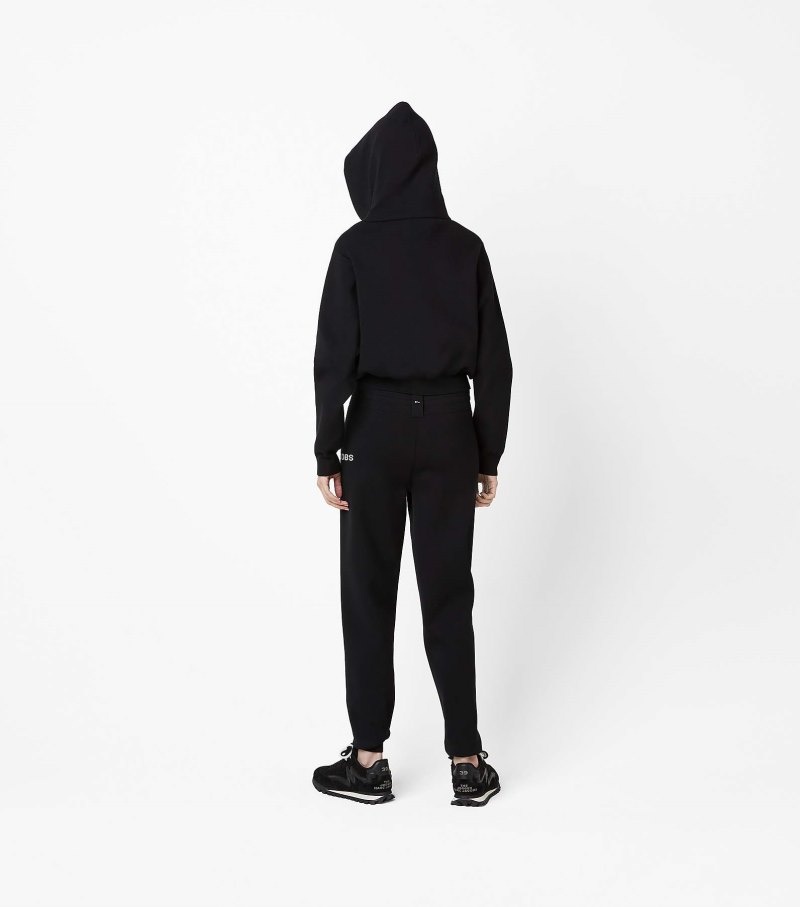 Marc Jacobs The Cropped Zip Hoodie Women Hoodie Black USA | UV8-6180