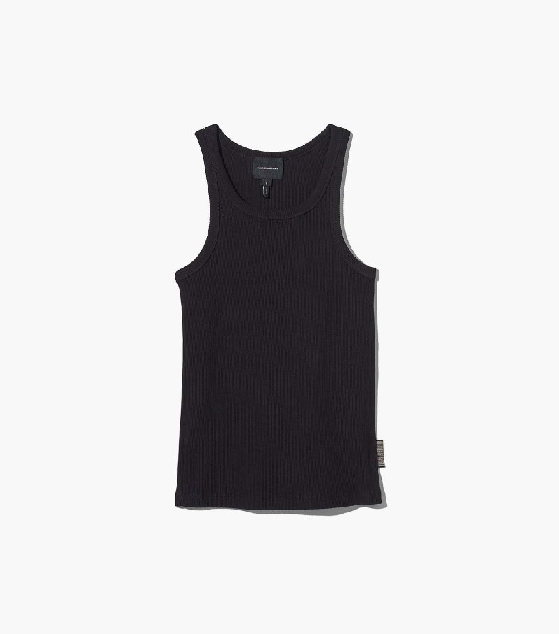 Marc Jacobs The Icon Rib Tank Women Tanks Black USA | NZ3-9564