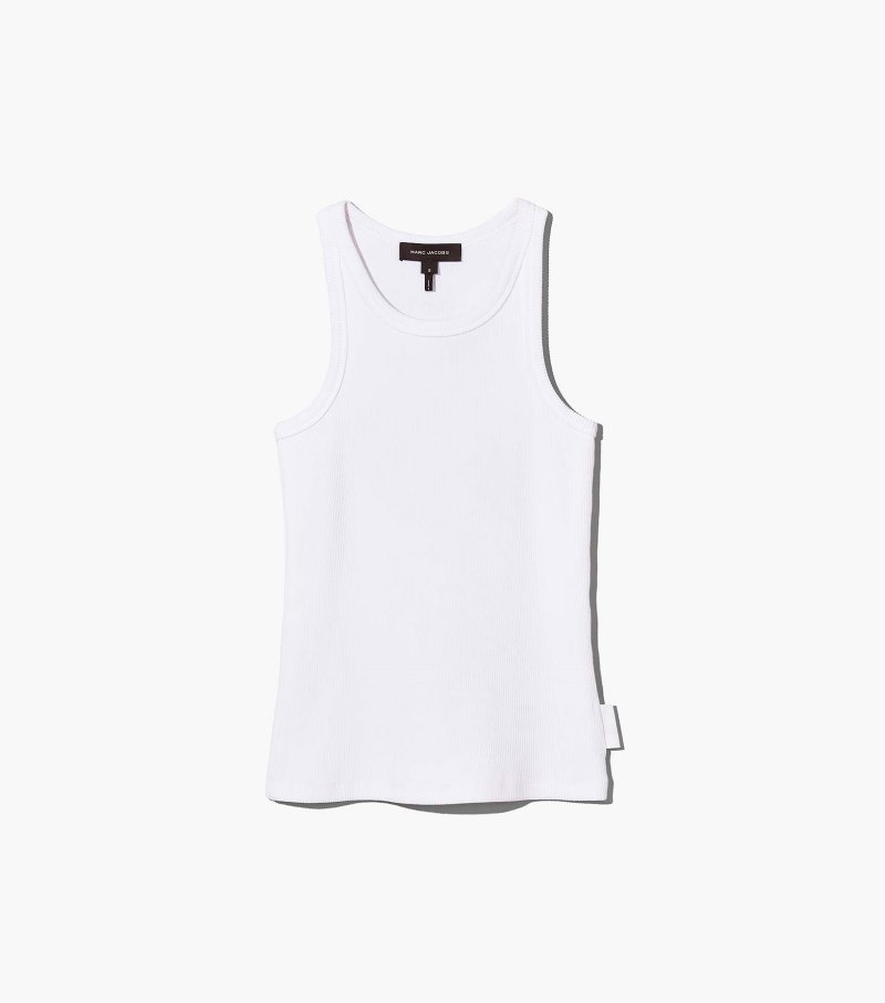 Marc Jacobs The Icon Rib Tank Women Tanks White USA | WM8-7729