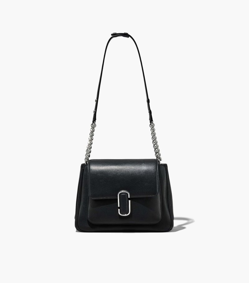 Marc Jacobs The J Marc Chain Satchel Women Satchel Bags Black / Silver USA | BD7-6259