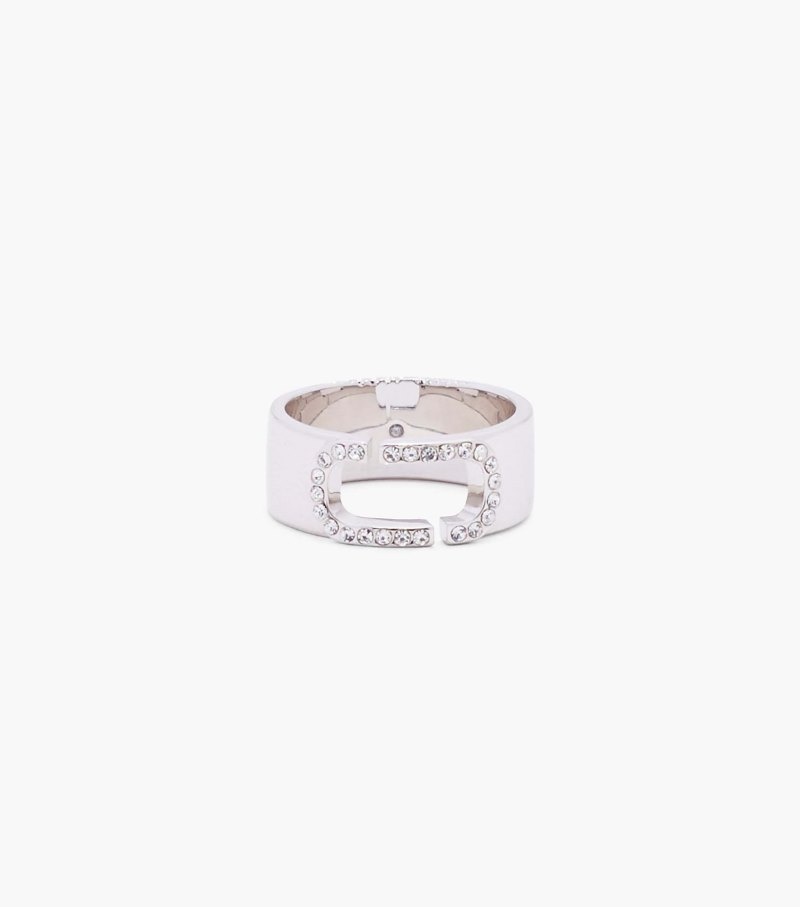 Marc Jacobs The J Marc Crystal Ring Women Ring Silver USA | KF4-4195