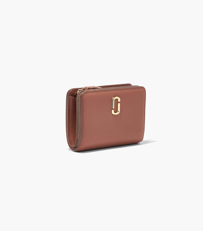 Marc Jacobs The J Marc Mini Compact Wallet Women Wallets Chocolate USA | GY5-5864