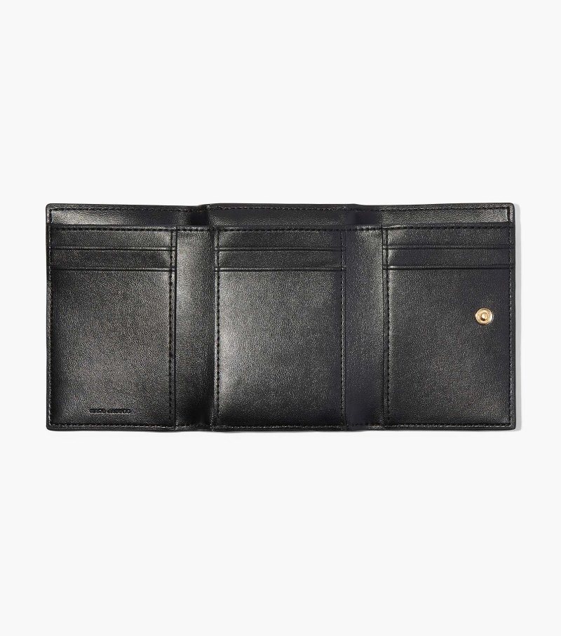 Marc Jacobs The J Marc Trifold Wallet Women Wallets Black USA | VA8-9302