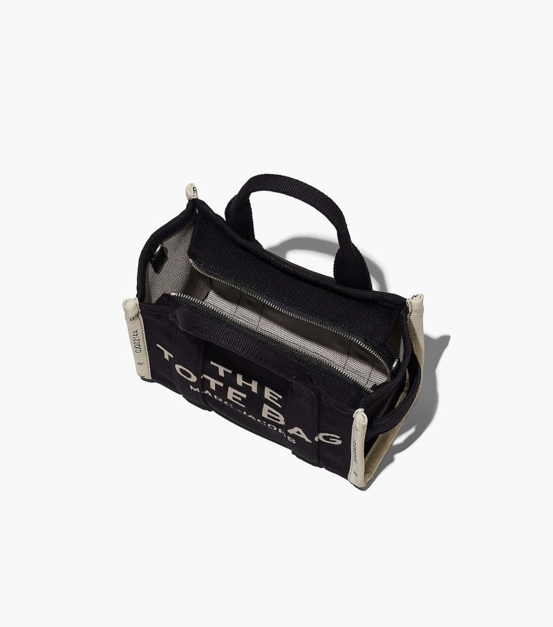 Marc Jacobs The Jacquard Mini Tote Bag Women Tote Bags Black USA | TT3-2074